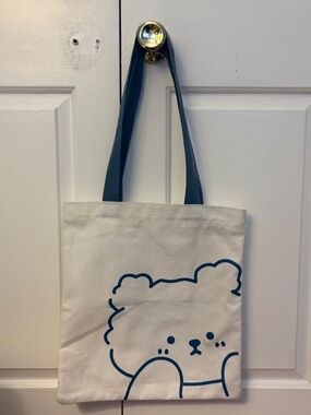 Bear Print Canvas Tote Bag (One Size)